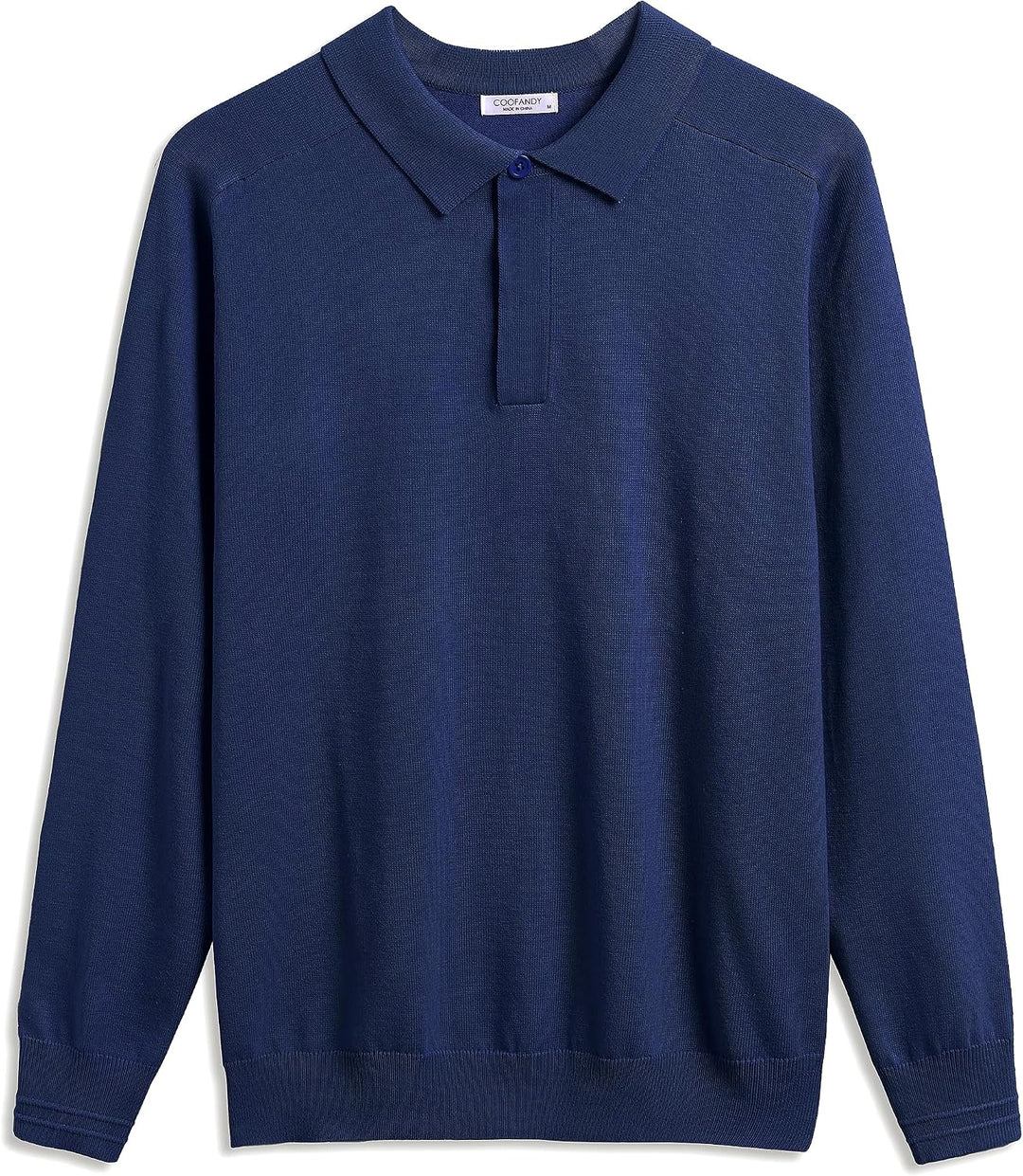 COOFANDY Strickpullover Herren Poloshirt Langarm Polo Pullover Pulli mit Polokragen Versteckte Knopf