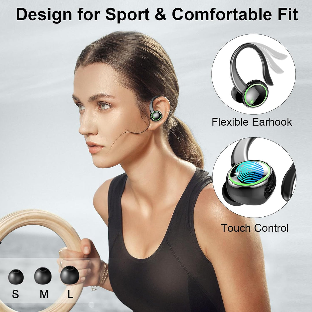 Bluetooth Kopfhörer Sport, Kopfhörer Kabellos Bluetooth 5.4 mit ENC Noise Cancelling und 4 HD Mics,