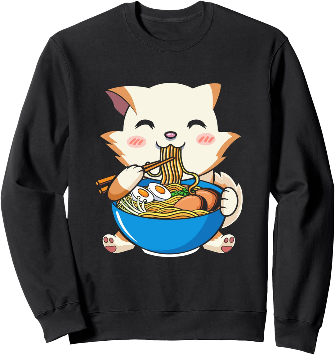 Niedliche Katze Japanische Ramen-Nudeln Katze Kawaii Ramen Sweatshirt