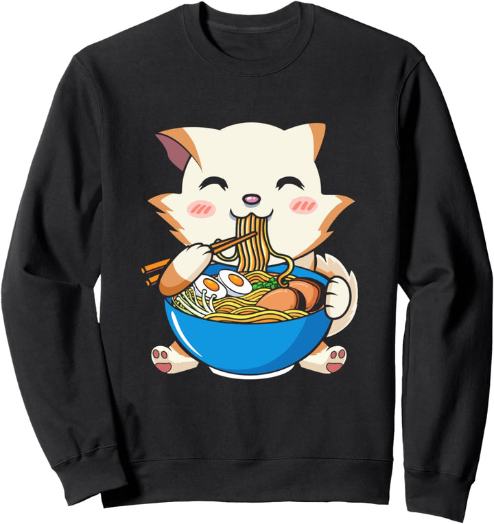 Niedliche Katze Japanische Ramen-Nudeln Katze Kawaii Ramen Sweatshirt