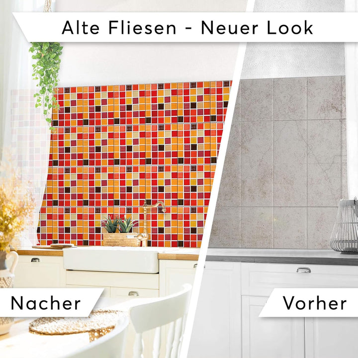 CREATISTO Mosaik-Fliesen Fliesensticker Fliesenfolie - Hochwertige Aufkleber Sticker für Fliesen I K