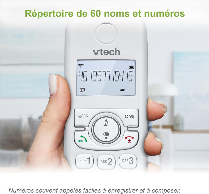 (Französische Fassung) VTech CS1501 Schnurloses DECT-Telefon mit Zwei Mobilteilen, Anrufsperre, Anru