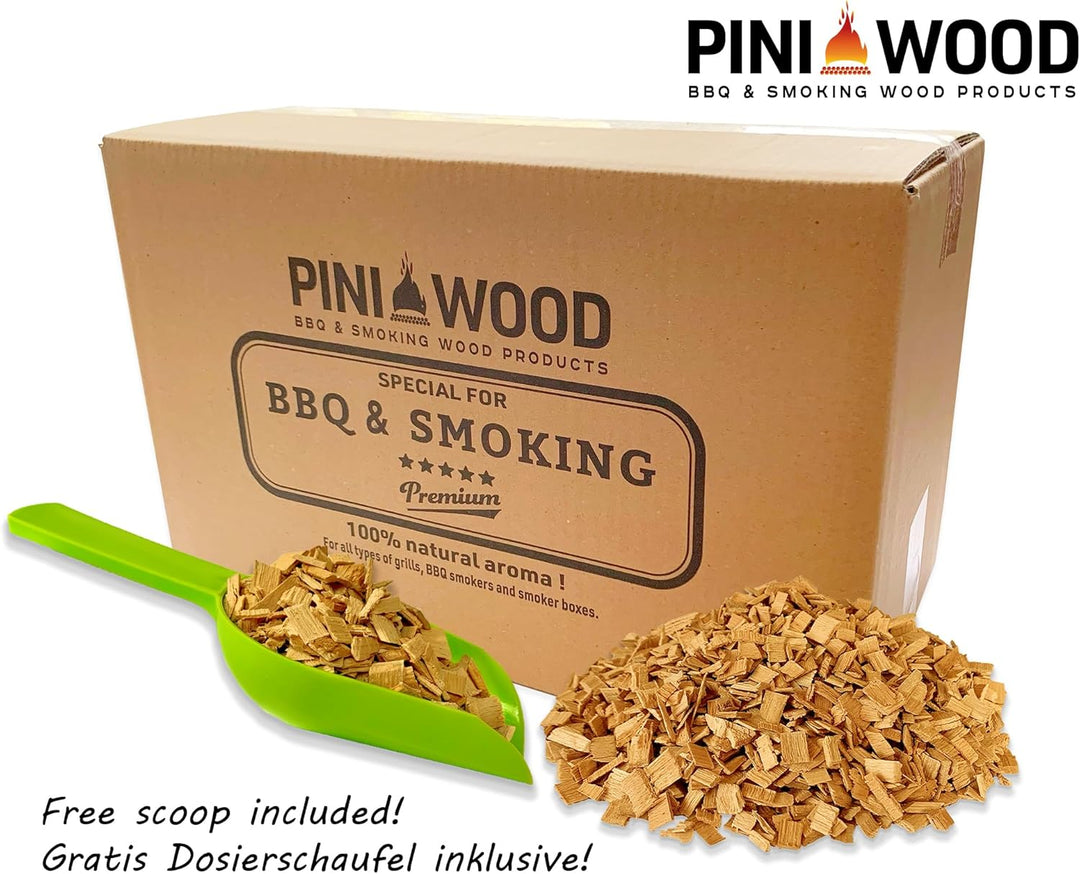 PINI 5 Kg Räucherchips Erle ohne Rinde 6-12 mm Smoking Chips Räucherspäne