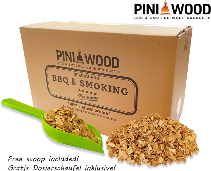 PINI 5 Kg Räucherchips Erle ohne Rinde 6-12 mm Smoking Chips Räucherspäne