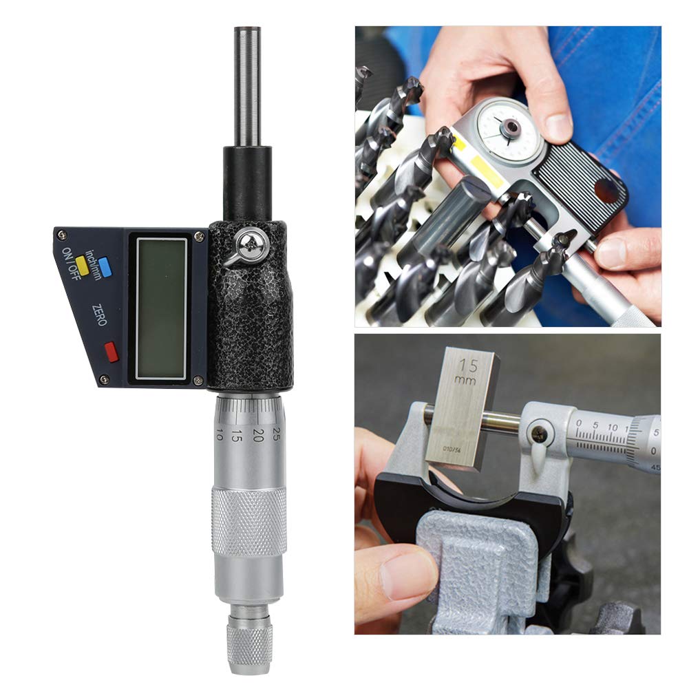 Digitales Mikrometer 0-25mm, Elektronisches Messgerät, Hartmetall-Messfläche, Präzise Aussenmessung