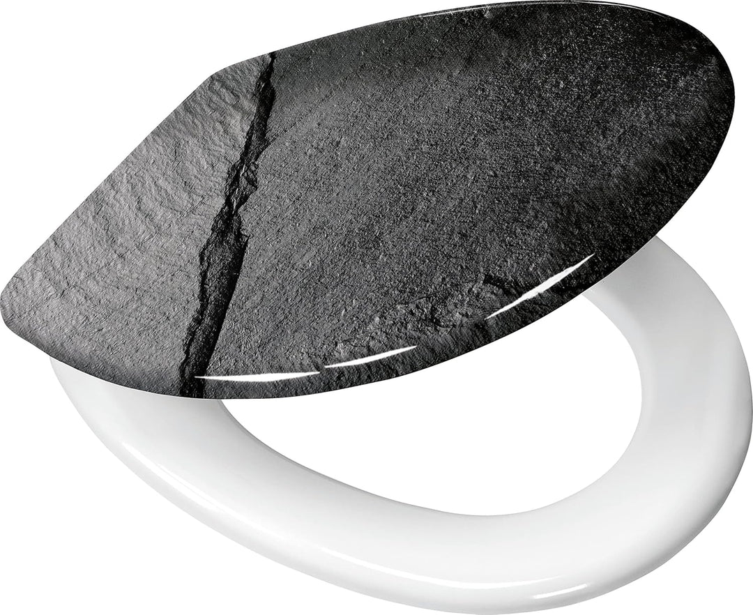 Kleine Wolke WC-Sitz Slate mit Absenkautomatik, Farbe: Schiefer, Material: Duroplast, Grösse: 37x 45