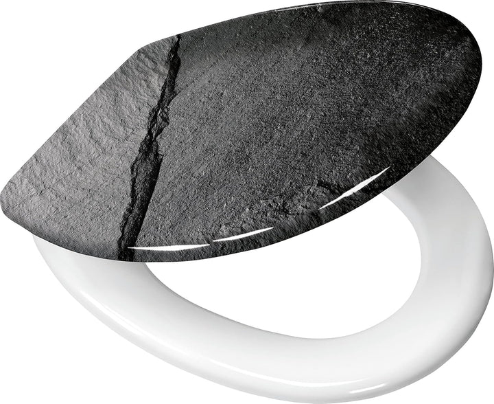 Kleine Wolke WC-Sitz Slate mit Absenkautomatik, Farbe: Schiefer, Material: Duroplast, Grösse: 37x 45