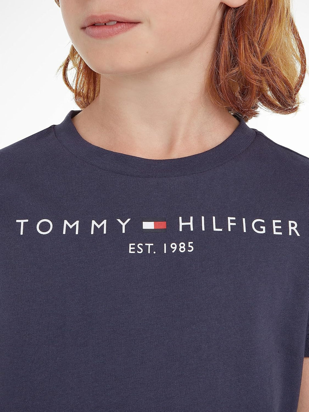 Tommy Hilfiger Kinder Unisex T-Shirt Kurzarm Essential Tee Rundhalsausschnitt 4 Jahre Blau (Twilight