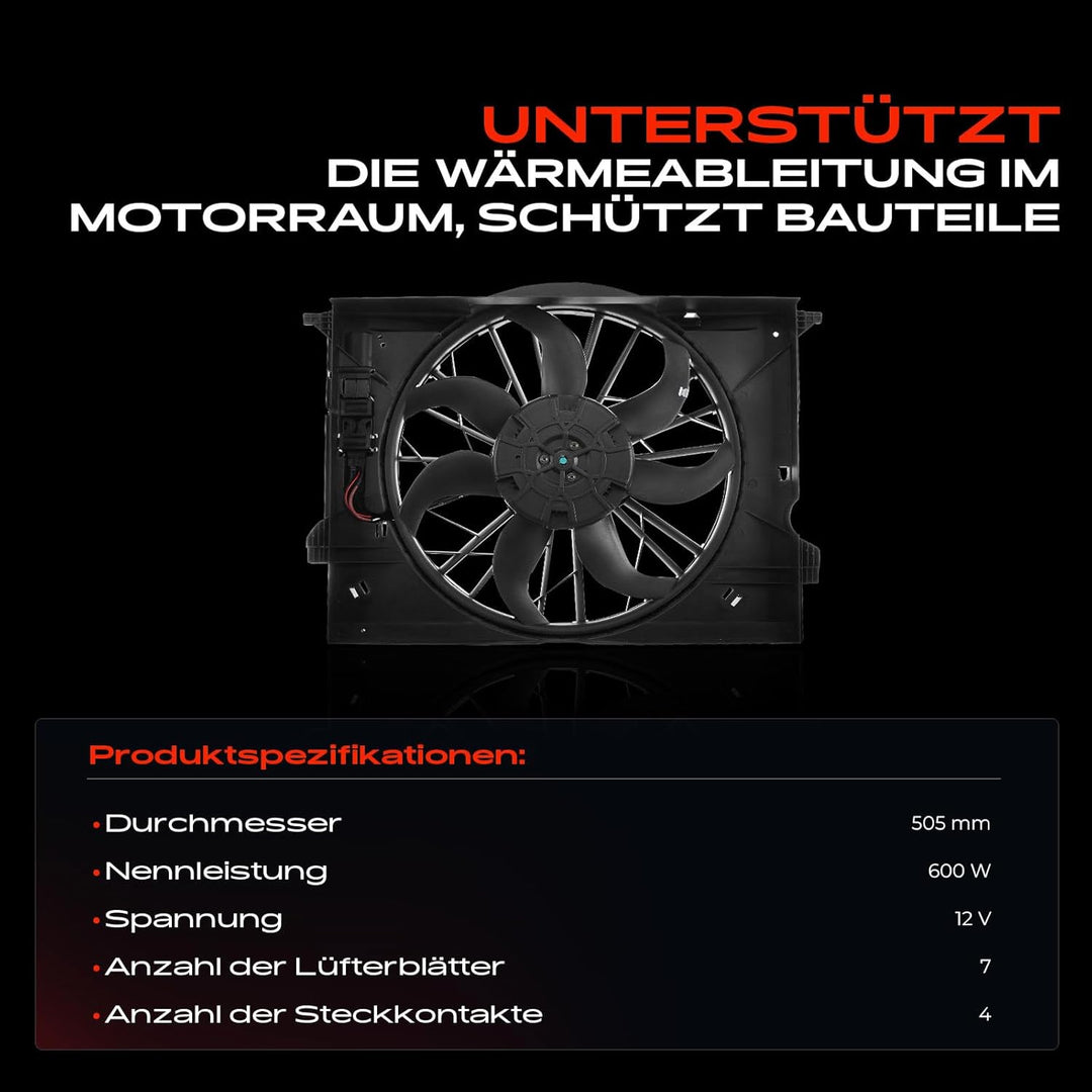 Kühlerlüfter Ventilator Motorkühlung für CLS C219 E-Klasse W211 S211 640W 2002-2010 A2115001693