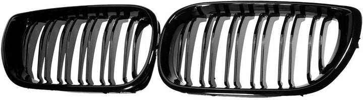 Viviance Double Line Grille Gloss Black Frontgrills kompatibel mit BMW E46 4-Door 3 Series 02-04