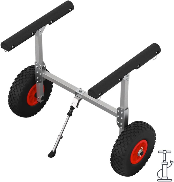 SUPROD Kanuwagen mit LUFTREIFEN, Transportwagen, SUP, KW260-LU, Alu Kw260-lu (Schwarz/Rot), Kw260-lu