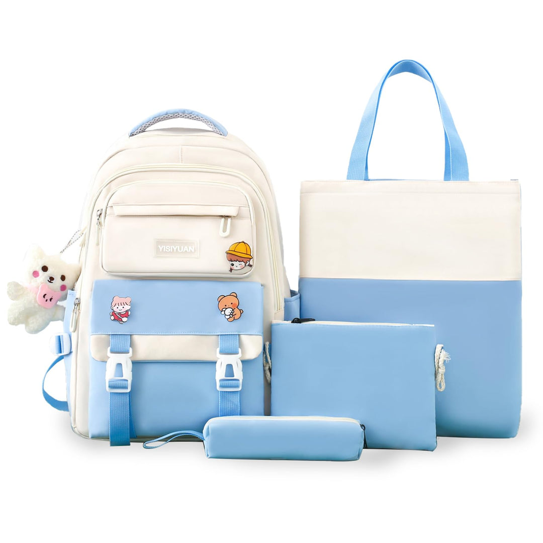 Tanou Schulranzen Mädchen 4-teilig, Schultasche Kinder Rucksack Schule Teenager 3.-7. Klasse, Stilvo