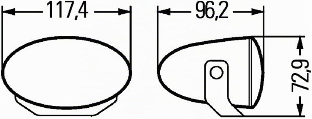 HELLA - Halogen-Fernscheinwerfer - FF 50 - E1 1210/ECE-R8 - 12V - oval - Referenzzahl: 12.5 - geschr