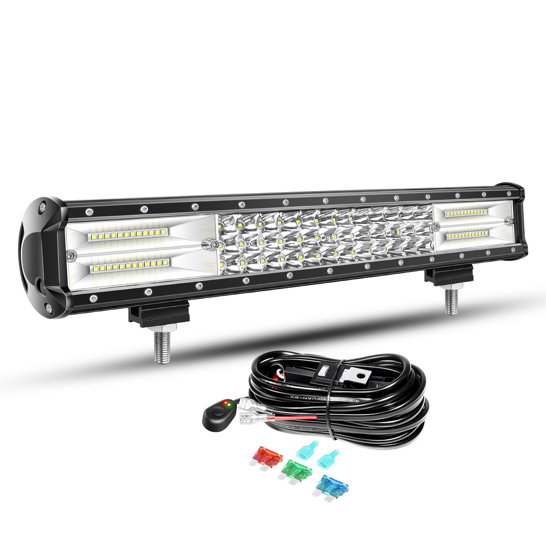 Willpower 46cm 252W LED Arbeitsscheinwerfer Bar LED Scheinwerfer 12V 24V mit Kabelbaum Flutlicht Ref