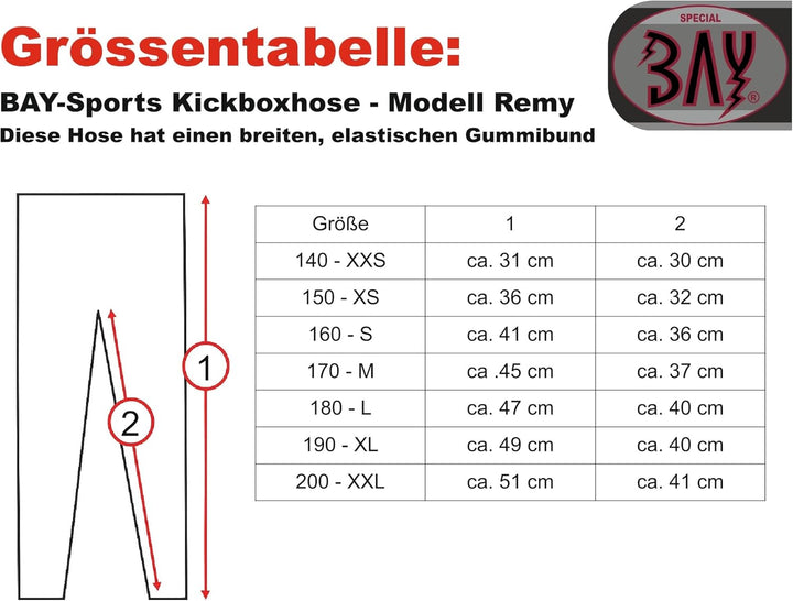 BAY® "REMY Uni schwarz Black, Thaiboxhose, Thaiboxshort, MMA Hose Short Thaiboxen Muay Thai, Satin,