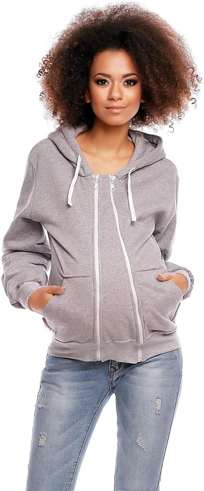 Selente Mummy Love Damen Kapuzenpullover/Langarmshirt zum Stillen und als Umstandsmode (Made in EU)