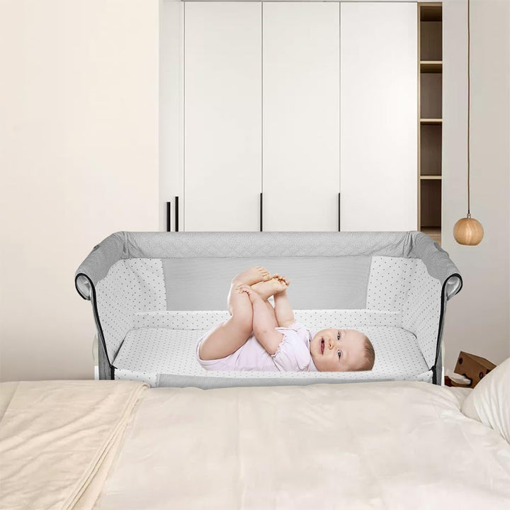 homewell 2 en 1 Lit Cododo Bebe Pliable, Berceau Cododo 0-30 Mois, 6 Réglages de Hauteur, Berceau bé