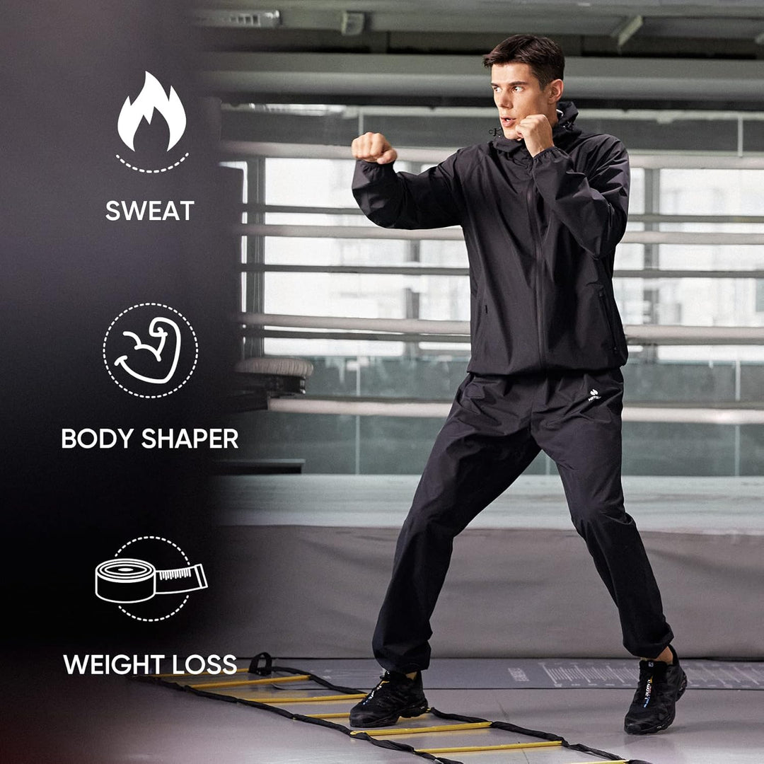 HOTSUIT Schwitzanzug herren Herren-Sauna-Trainingsanzug,Sauna-Reissverschluss, Fitness schwitzjacke