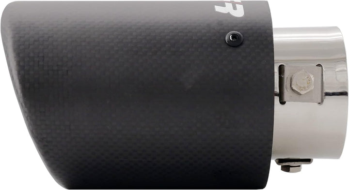 Simoni Racing Auspuffblende Rund/Schräg Matt-Karbon+Edelstahl - Ø89xL155mm - Anschluss 36-60mm