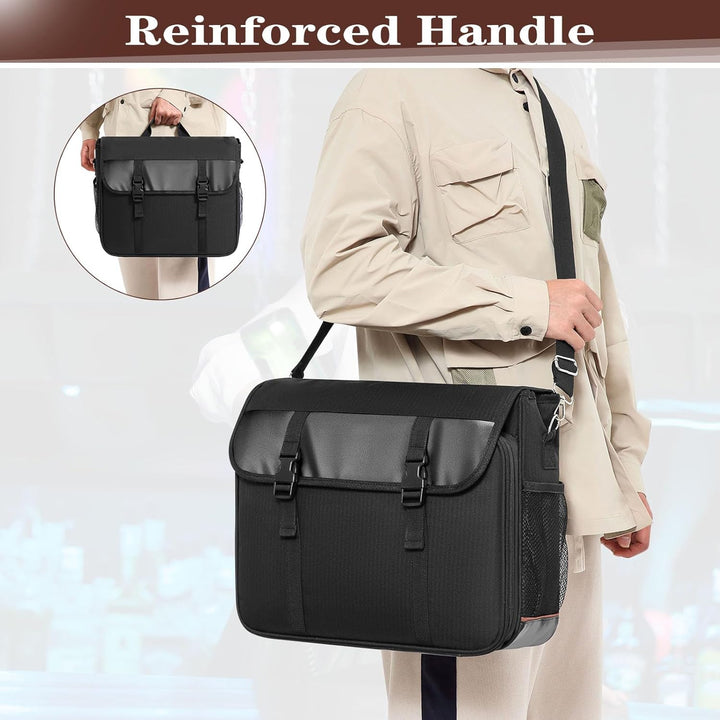 Bartender-Tasche für Cocktail-Shaker-Set, Messenger-Tasche mit gepolsterten Fächern für das Reise-Ba