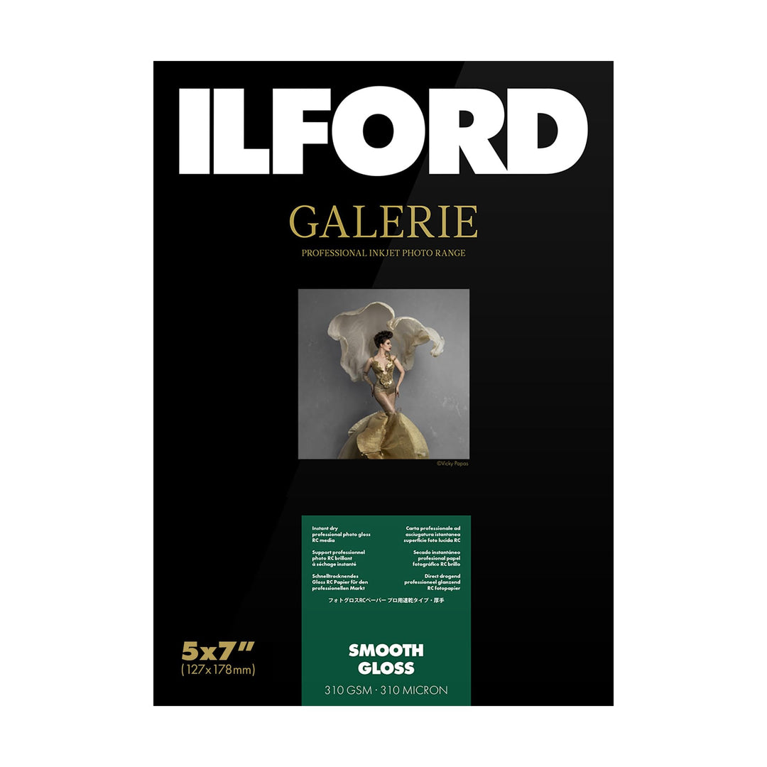 Ilford 2001731.0 Prestige Smooth Gloss Paper, 310g, 100 Blatt, 13 x 18 cm 5x7" - 100 Blatt, 5x7" - 1