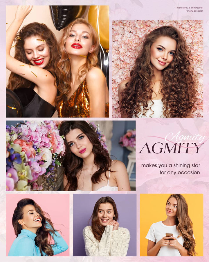 AGMITY Clip in Extensions Echthaar Tief Schwarz 40cm 7 Stück 120g 100% Echtes Remy Echthaar Unsichtb