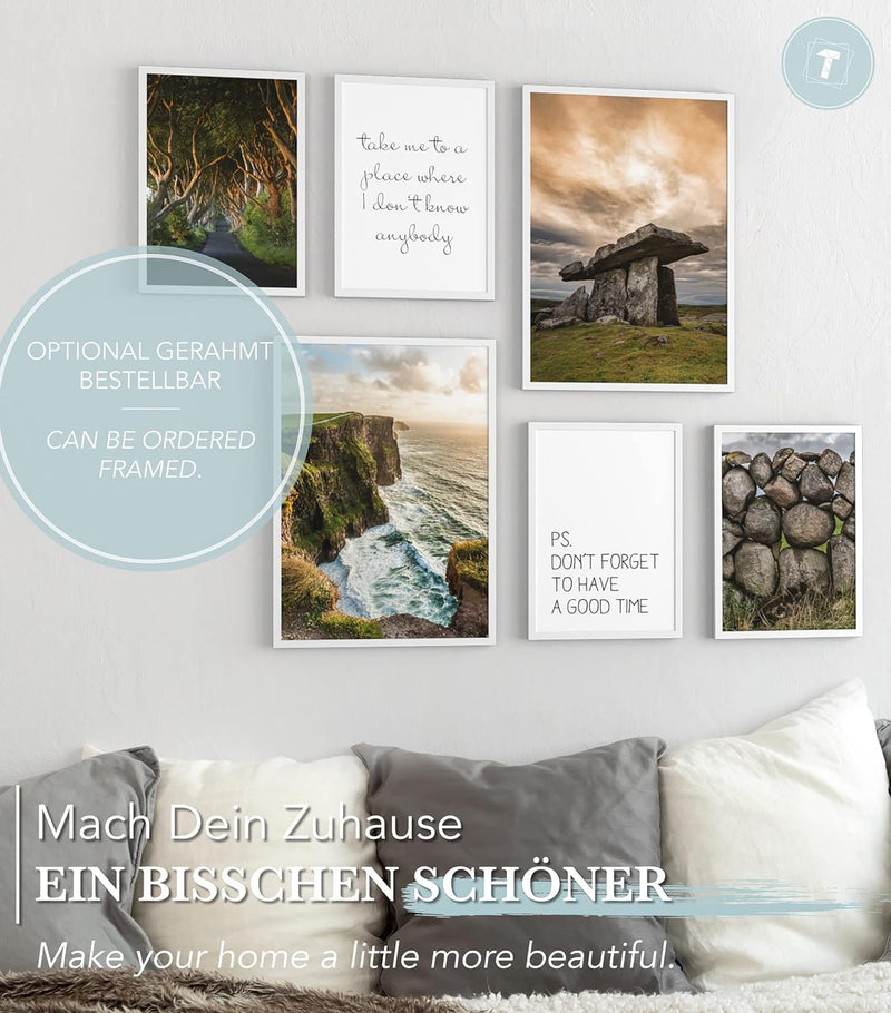 Papierschmiede® Mood Poster Set Irland, Bilder Wohnzimmer Deko Schlafzimmer, 2x DIN A3 (ca. 30x42) u