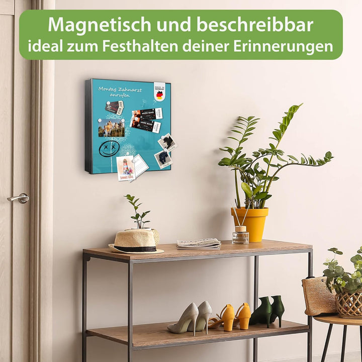 banjado Grosser Schlüsselkasten Metall - Schlüsselbox 30x30cm mit 32 Haken - Schlüsselkasten modern