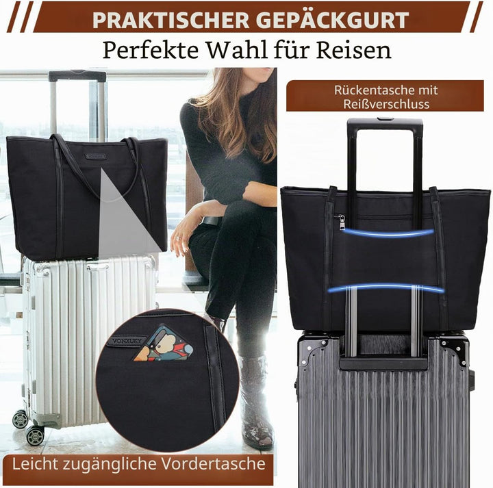 VX VONXURY Handtasche Damen Mittelgross Laptoptasche 15,6 Zoll Arbeitstasche Shopper Lehrertasche Sc