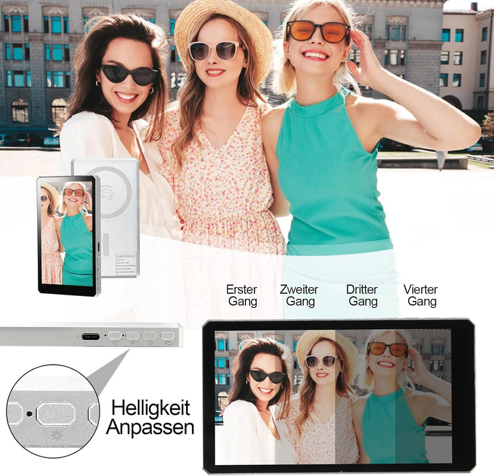 Magnetischer Selfie Monitor, Vlog Selfie Monitor Screen für iPhone Und Android, 4.5 Zoll, Kabellose