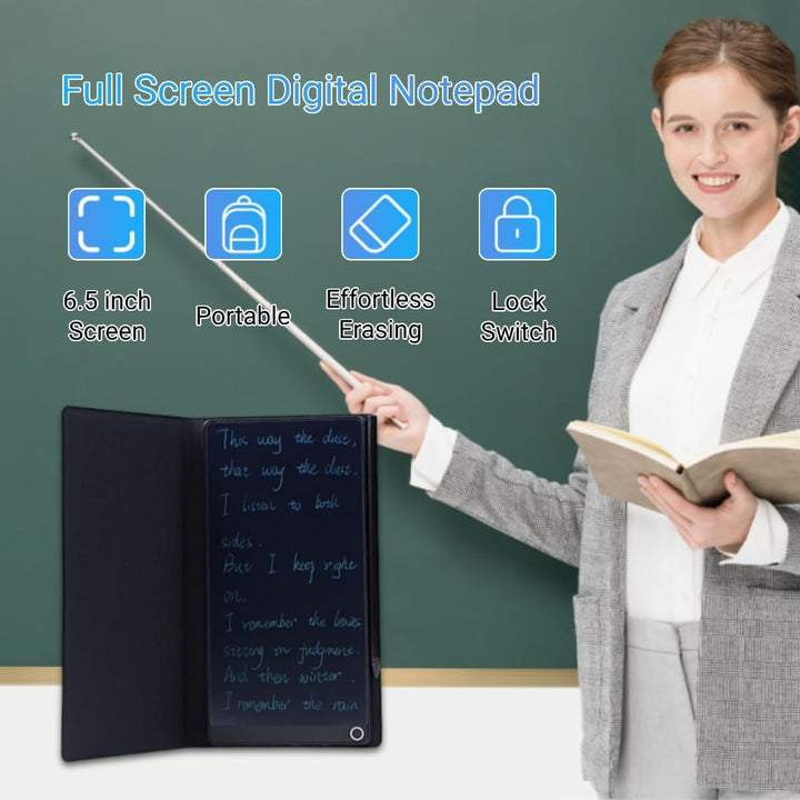 ASHATA LCD Schreibtablet für Erwachsene, 6,5 Zoll Vollbildmotor Digital Notepad, Tragbares Löschbloc