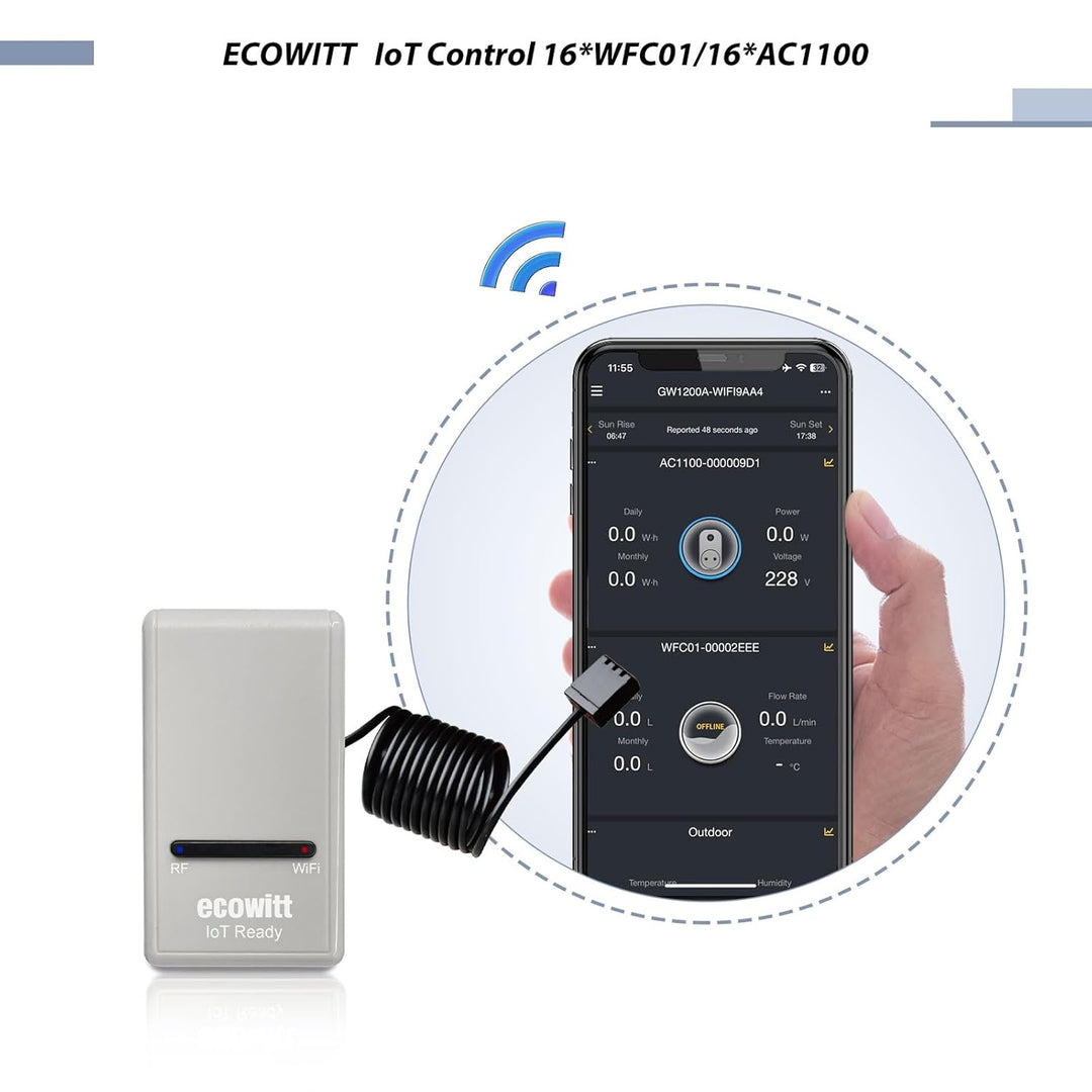 ECOWITT GW1204 WLAN-Mini-Wetterstation, IoT Gateway GW1200 + ein Multikanal-Temperatur-Feuchtigkeits