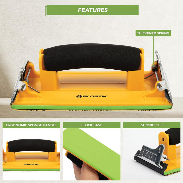 BLOSTM Schleifpapier-Sortiment mit Schleifklotz – Körnung 120 bis 7000, 48 Stück, Grob bis Fein Schl