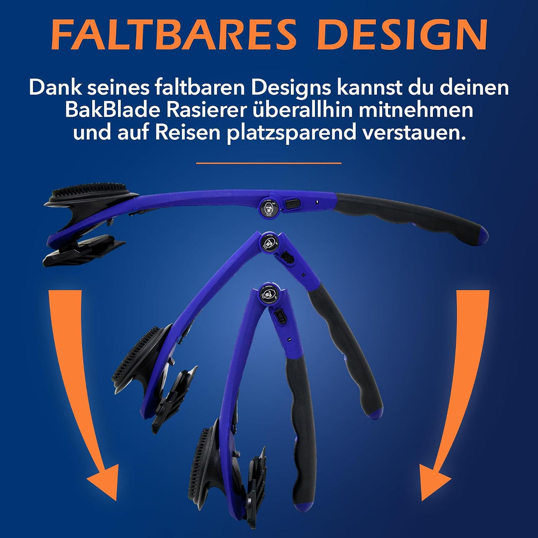 baKblade 2.0 Elite Plus Rückenrasierer Herren - Ergonomischer Rückenhaarentferner für Männer - Brust