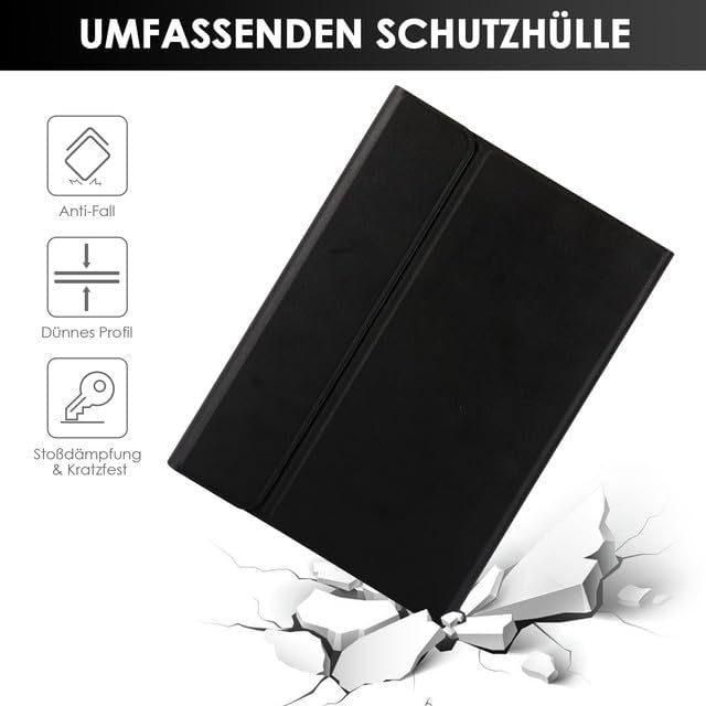 SOPPY Tastaturhülle mit Maus für Samsung Galaxy Tab A9 Plus 2023/Tab A11 Plus 2025 11 Zoll (SM-X210/