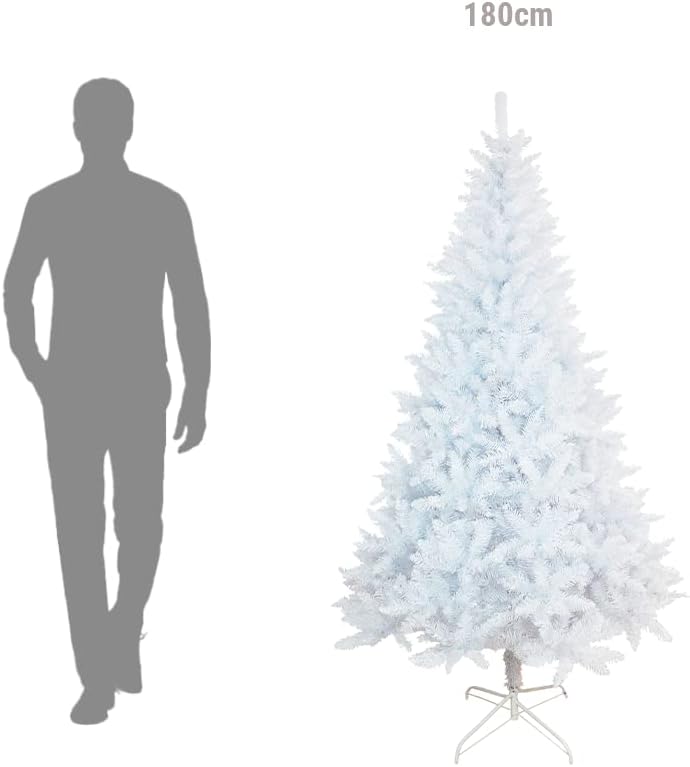 SOLAGUA NAVIDAD Künstlicher Weihnachtsbaum mit extra gefüllten Lamettablättern, 150–300cm Tanne mit