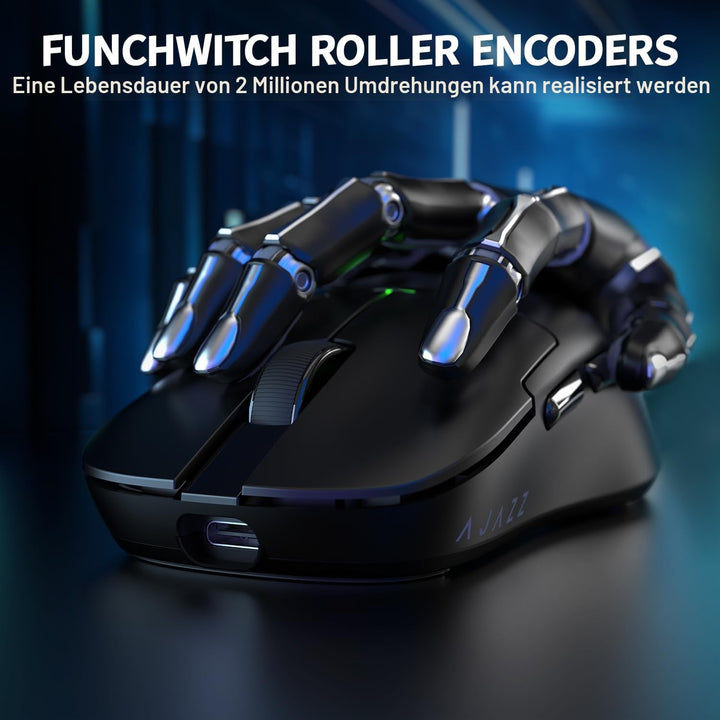 AJAZZ AJ159P SUPERLIGHT Kabellose Gaming-Maus mit Magnetischer Ladestation, Ultraleicht 56g, Pixart