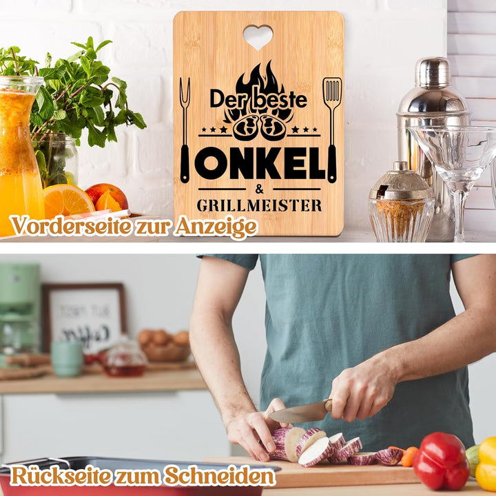 Onkel Geschenk, Bambus Schneidebrett, Geburtstagsgeschenk für Onkel, Onkel Geschenke von Nichte Neff