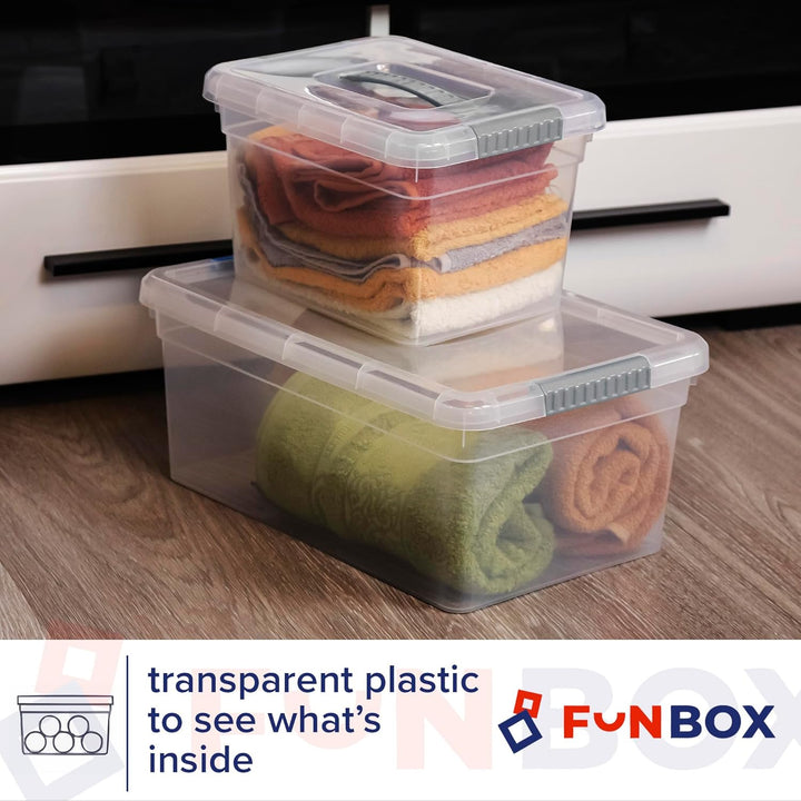 PROFUN Aufbewahrungsboxen Set mit Deckel - 21 L, 10 L und 5 L – Gross Plastikbox mit Deckel – Stapel