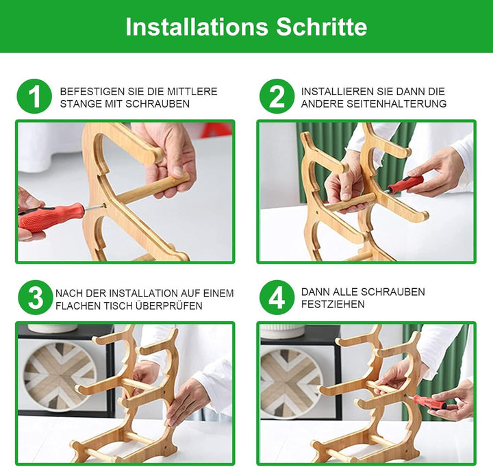 Obst Etagere 3 Stöckig mit Natürlichem Bambus Steher, PP Material Obstschale, Ständer Serviertelle f