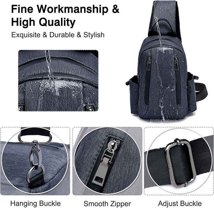 FANDARE Retro Brusttasche Sling Bag Sling Rucksack Schultertasche Crossbody Bag Business Umhängetasc