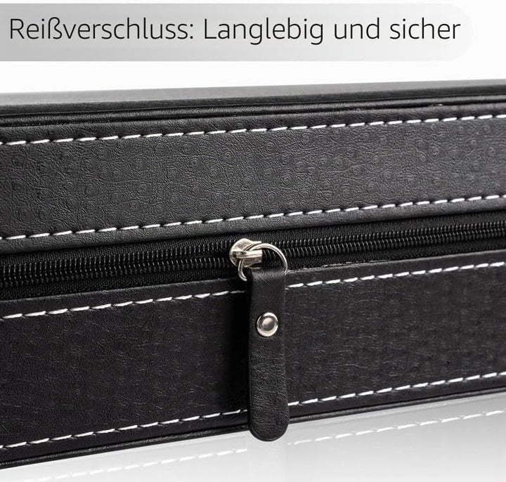 OSVINO Uhrenbox 6 Uhren Herren Schwarz Uhrenkasten Uhrenkissen aus Samt, Reise Schmuckkästchen Uhren