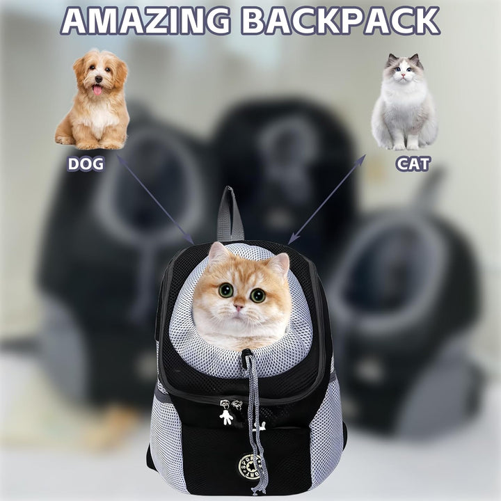 Tragbarer Atmungsaktiver Rucksack für Hunde und Katzen, Verstellbarer Transport-Rucksack Mit Fenster