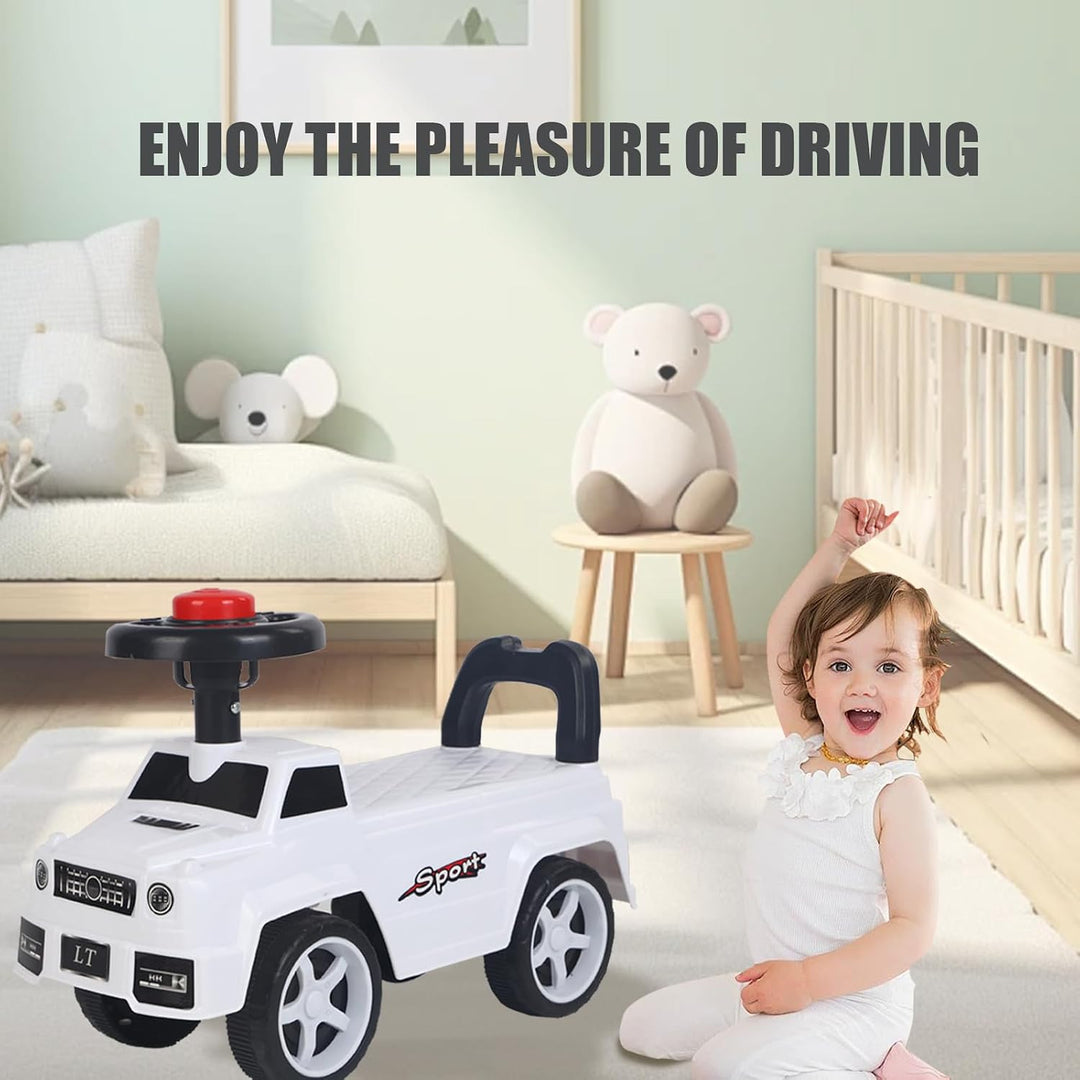 Rutschauto für Kinder, mit Hupe und Staufach, mit Hupe, Stauraum unter dem Sitz, Rutschfläche für Kl