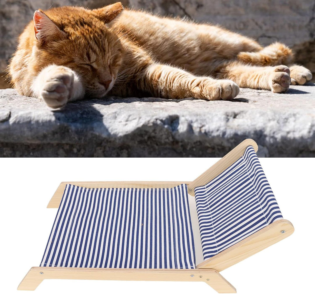 Qcwwy Katzen-HäNgematte, Katzenschaukel aus Holz, Anti-Shake-Katzen-HäNgematte, Einfache Installatio