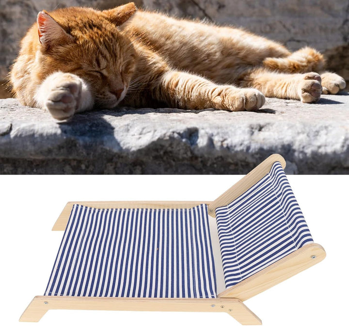 Qcwwy Katzen-HäNgematte, Katzenschaukel aus Holz, Anti-Shake-Katzen-HäNgematte, Einfache Installatio