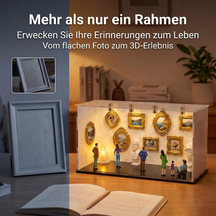 DIY Mini Museum Silhouette Box, Mini Figuren Menschen Museum, Kreatives Erinnerungsdisplay Kit Mit 6