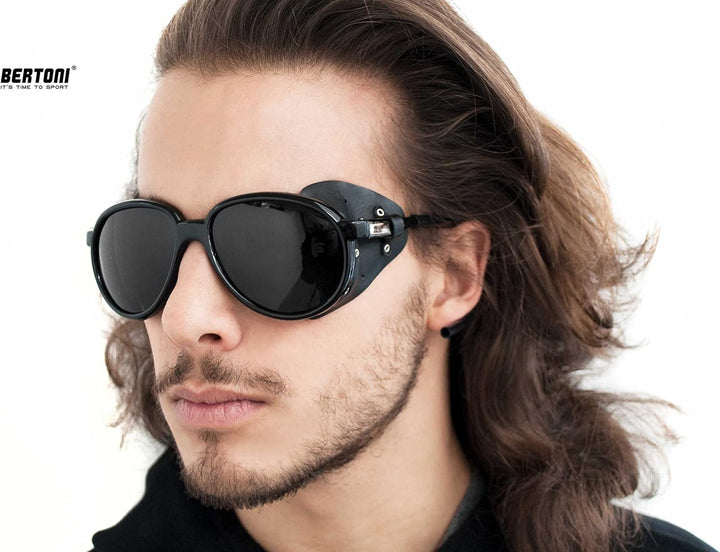 BERTONI Polarisierte Bergbrille Gletscherbrille Bergsteigerbrille Skibrille Trekking mod. Cortina So