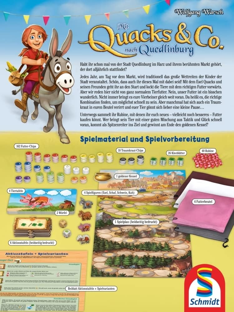 Schmidt Spiele 40630 Mit Quacks &amp; Co. nach Quedlinburg, Kinderspiel zum Kennerspiel des Jahre 2018,