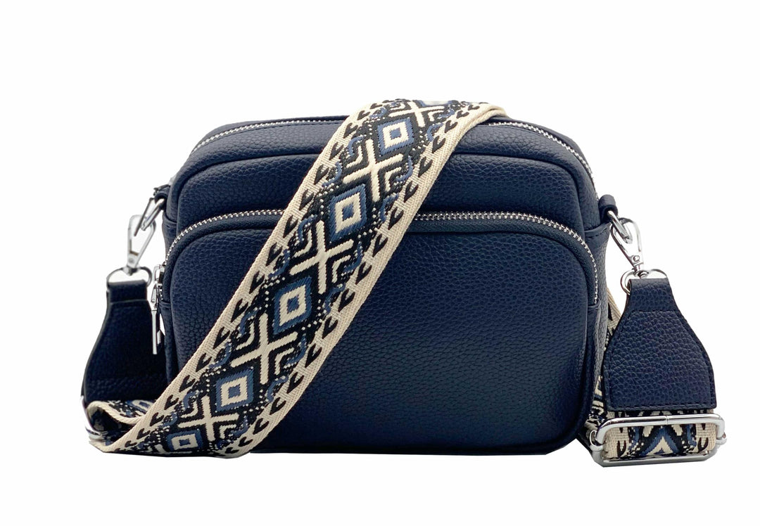 stylx Crossbody Bag Damen Leder Breiter Gurt Handtasche Umhängetasche Moderne Taschen mit breitem Sc